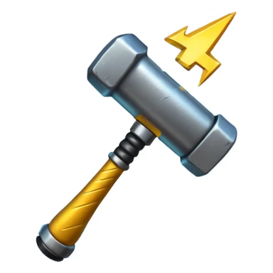 hammer with lightning infused sticker
