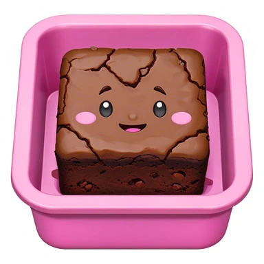 Brownie in pink pan sticker