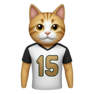 Cat wearing a f.c.b t-shirt sticker