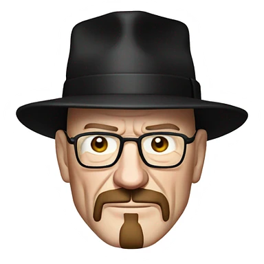 walter white wearing a black hat heisenberg sticker