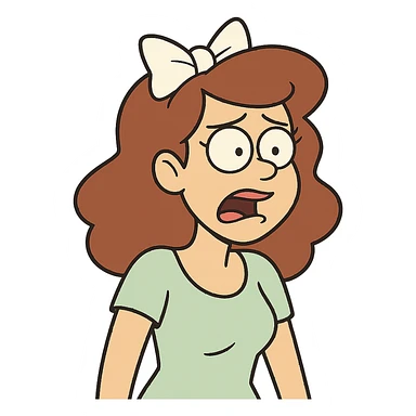 white bow flat toon style sticker