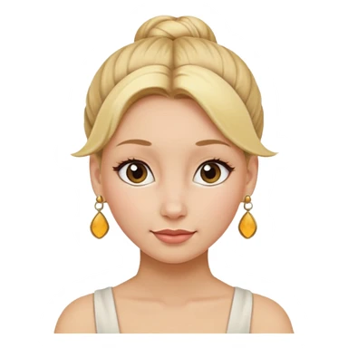 blonde woman with bun hair and earrings sticker