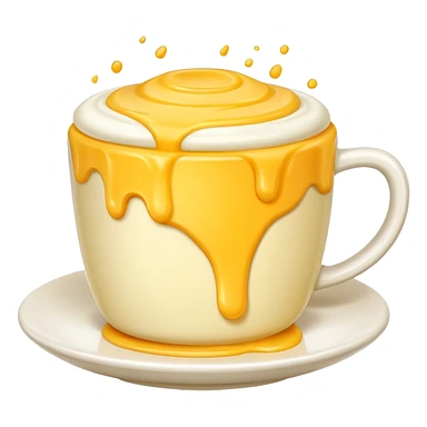 Cup with cheese foam sticker