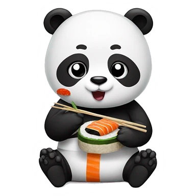 Panda eating sushi sticker