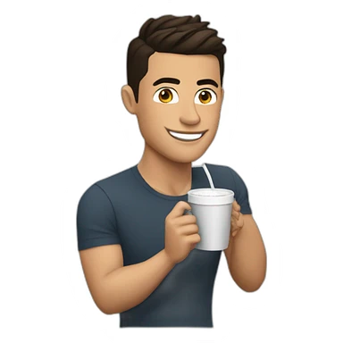 cristiano ronaldo drinking a coffe sticker