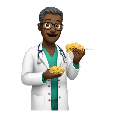 doctor eating spaghetti  sticker