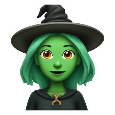 Witch with green skin sticker