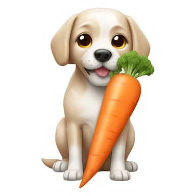 a dog with a body of a carrot sticker