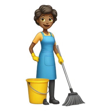cleaning woman sticker