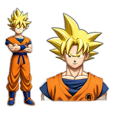 goku sayayin cuerpo entero sticker
