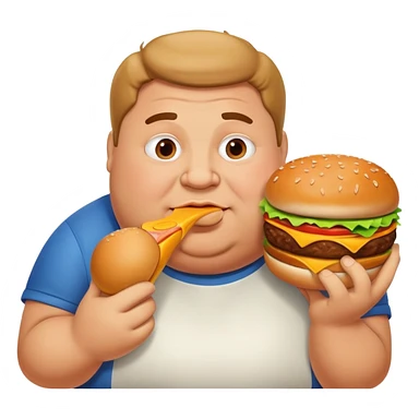 Fat man eating  sticker
