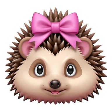 hedgehog with a pink bow sticker