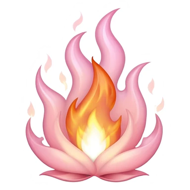 Pale pink flame sticker