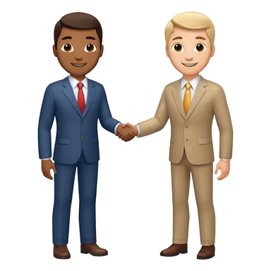 two men in business attire shaking hands sticker