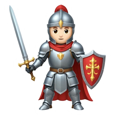 Battle mage: a knight in armor wielding both sword and magic sticker