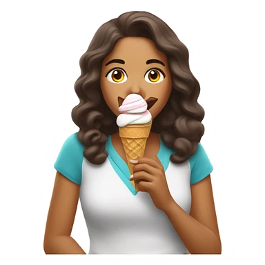 Latina licking ice cream sticker