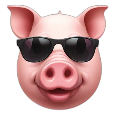 a pig with sunglasses sticker