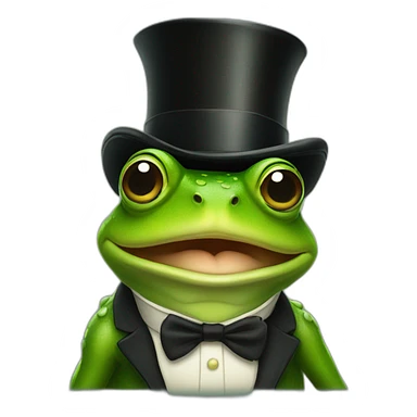 frog in a tophat sticker