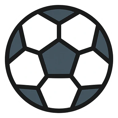 flat illustration clean lines soccer ball with white color sticker