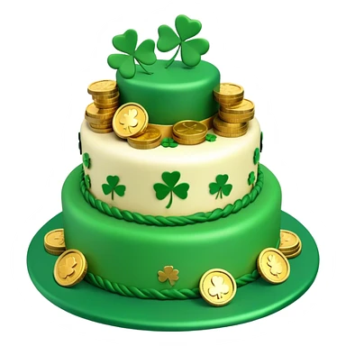 Green and gold st. Patrick's day cake, 3D sticker