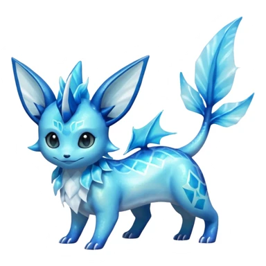 Shiny Nebulae Lumineon-Vaporeon-Amaura-Glaceon-Dragonair-Fakémon-hybrid-creature (full body)  sticker