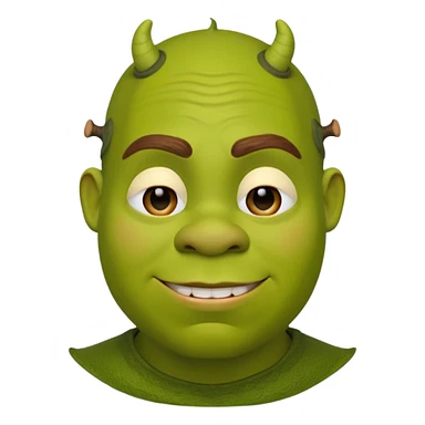 Shrek emoji face showing a 🤨 sticker