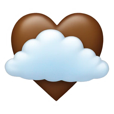 brown heart with clouds sticker