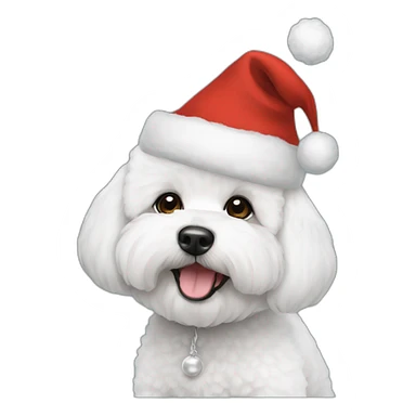 bichon dog-christmas hat sticker
