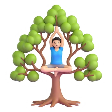person in tree pose yoga sticker