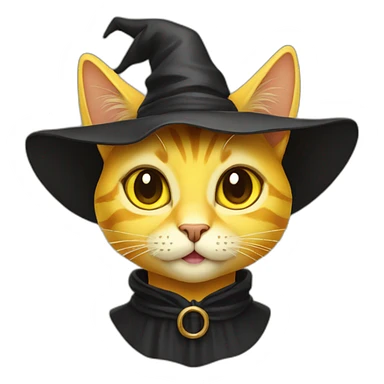 yellow cat witch sticker