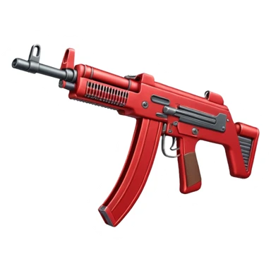 Red machine gun placed in vertical manner sticker