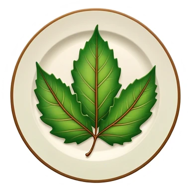 Plate with leaf sticker