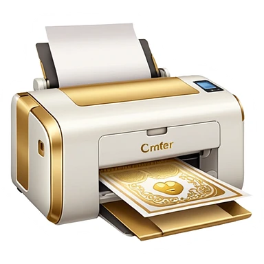 White and gold crafter printer sticker