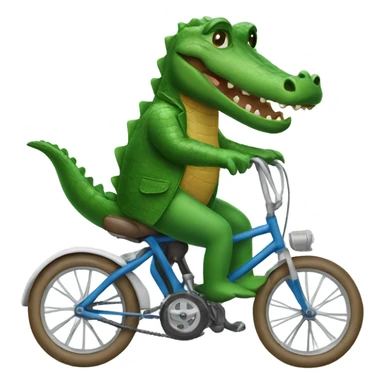 An alligator riding a bike  sticker