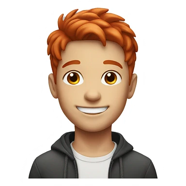 smiling boy with red hair sticker