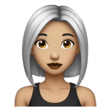 girl with black hair and septum piercing sticker