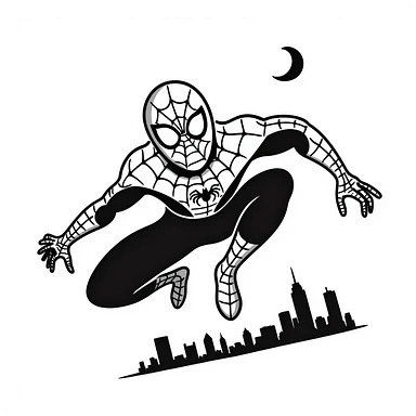 spiderman hand-drawn black outline doodle style sticker