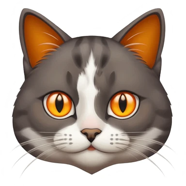 A Cat her race is persante he hair is grew and brown with they eyes orange and Yellow and sticker