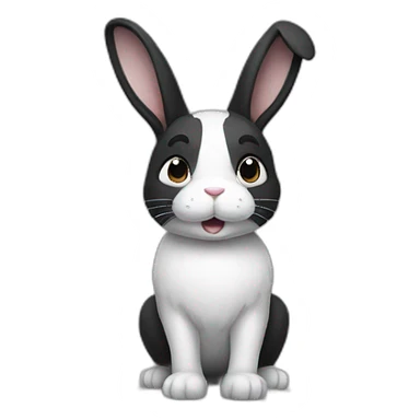 Black and white rabbit sticker