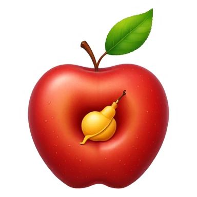 worm make a hole on apple sticker