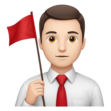 tie man red flag sticker