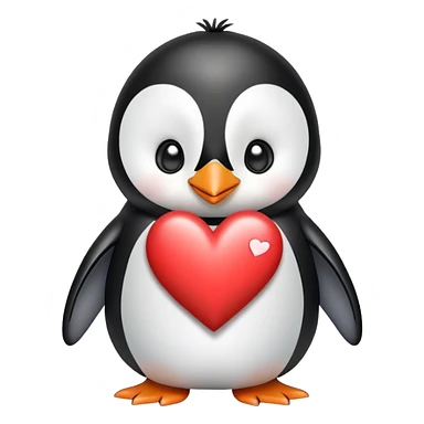 Pinguino con ojos de corazon sticker