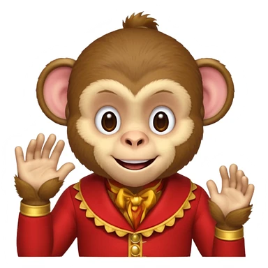 circus monkey wear red clothes sticker