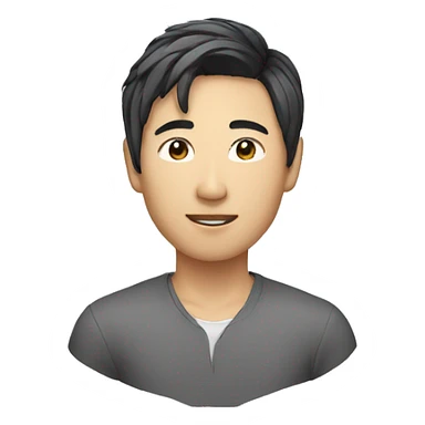 asian male with flow haircut sticker