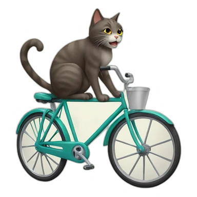 Cat on bicycle sticker