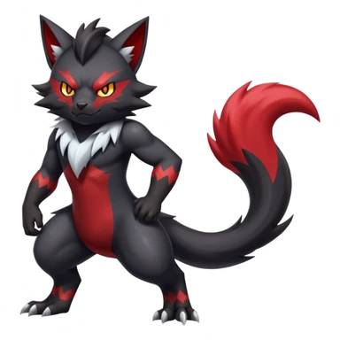 Shiny Dark Badass Handsome Torracat-Zoroark full body sticker