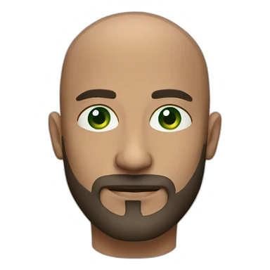 Man 40 years bald with beard green eyes sticker