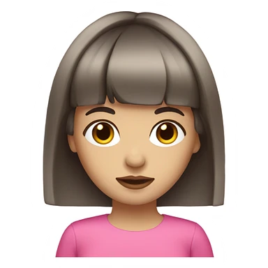 white brunette with bangs and pink accents  sticker