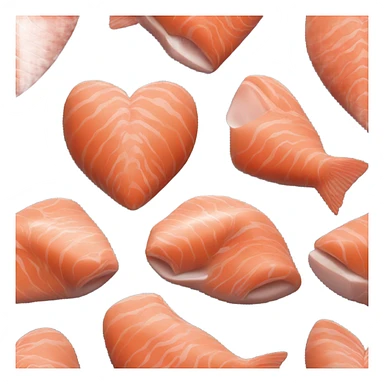 Salmon heart sticker