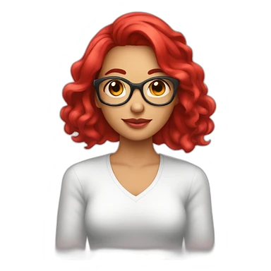 terapeuta vocacional mujer de cabello largo color rojo risado sticker